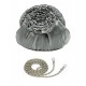 Evening Bag - Silk-like Flower w/ Metal Chain - Gray - BG-EBS1037GY